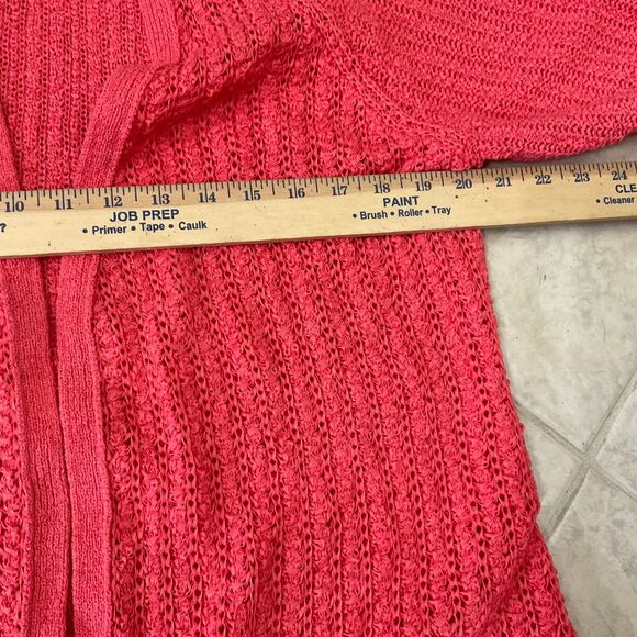 Coldwater Creek Open Front Cardigan Sweater women’s size L coral office travel - Picture 7 of 11